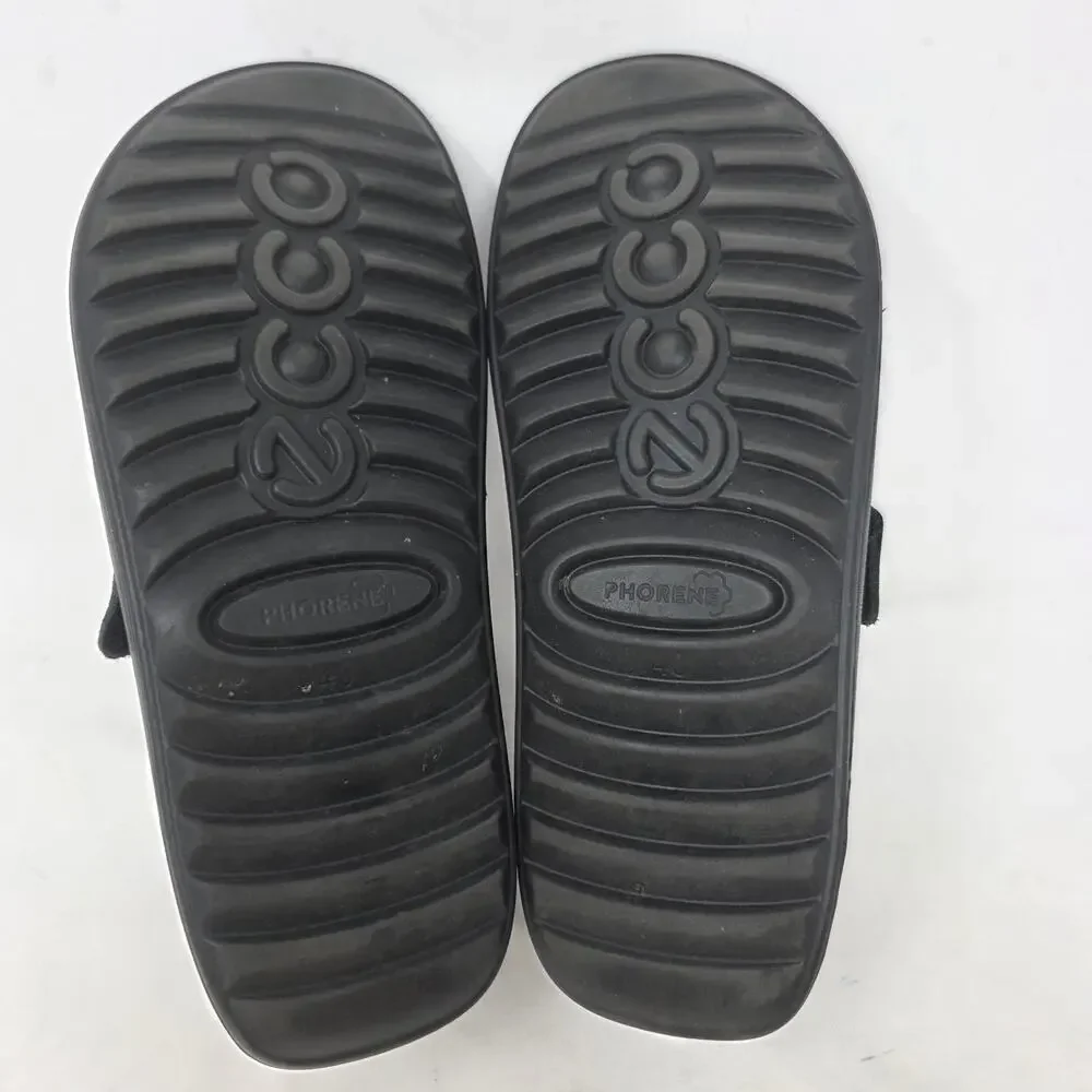Ecco Phorene Cozmo Black Leather Comfort Slide Sandals Women's US 9